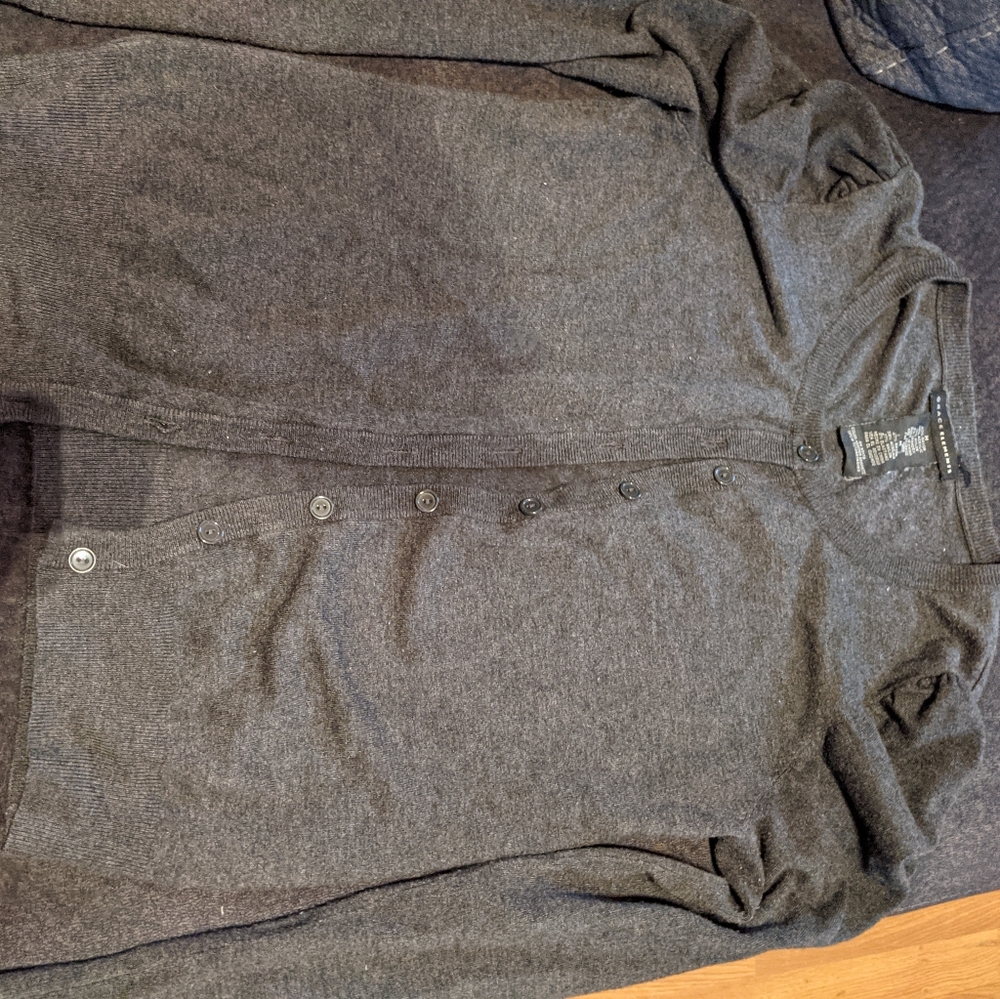 Gray button up sweater